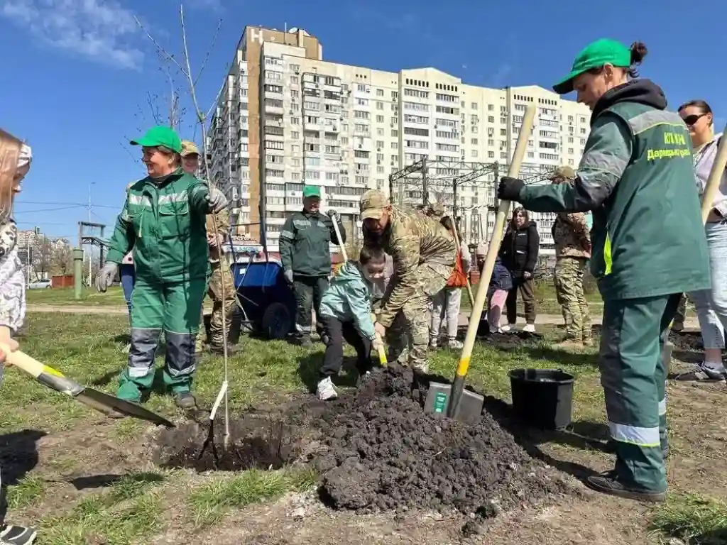 У Києві зацвіли сакури: мешканці Дарниці створили японську алею памʼяті