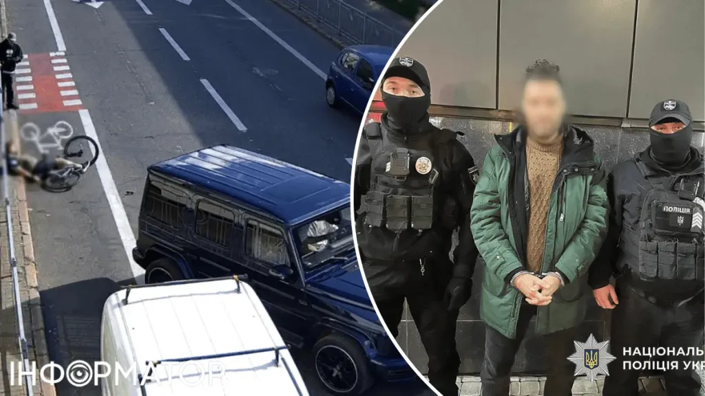 На Київщині затримали водія Mercedes, який побив велосипедиста і залишив його непритомним