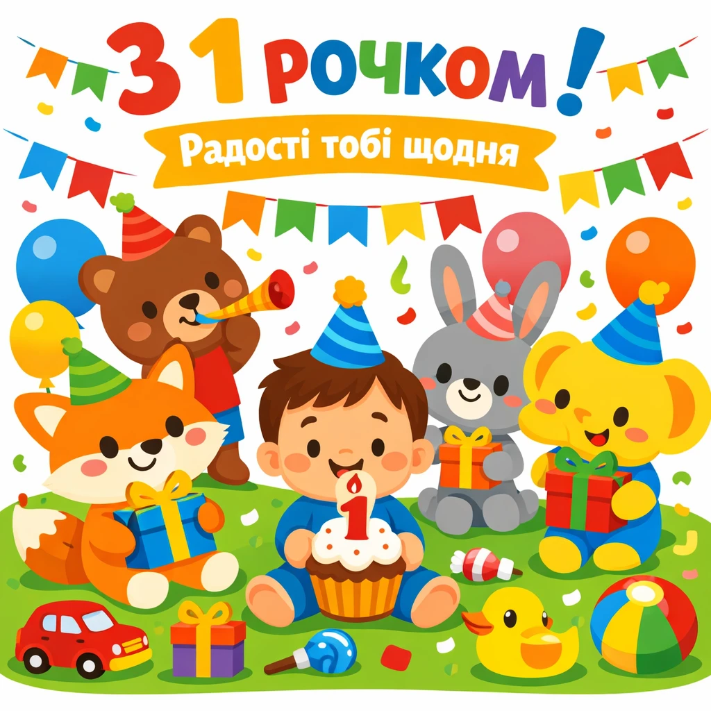 Привітання з днем народження для хлопчика на 1 рік