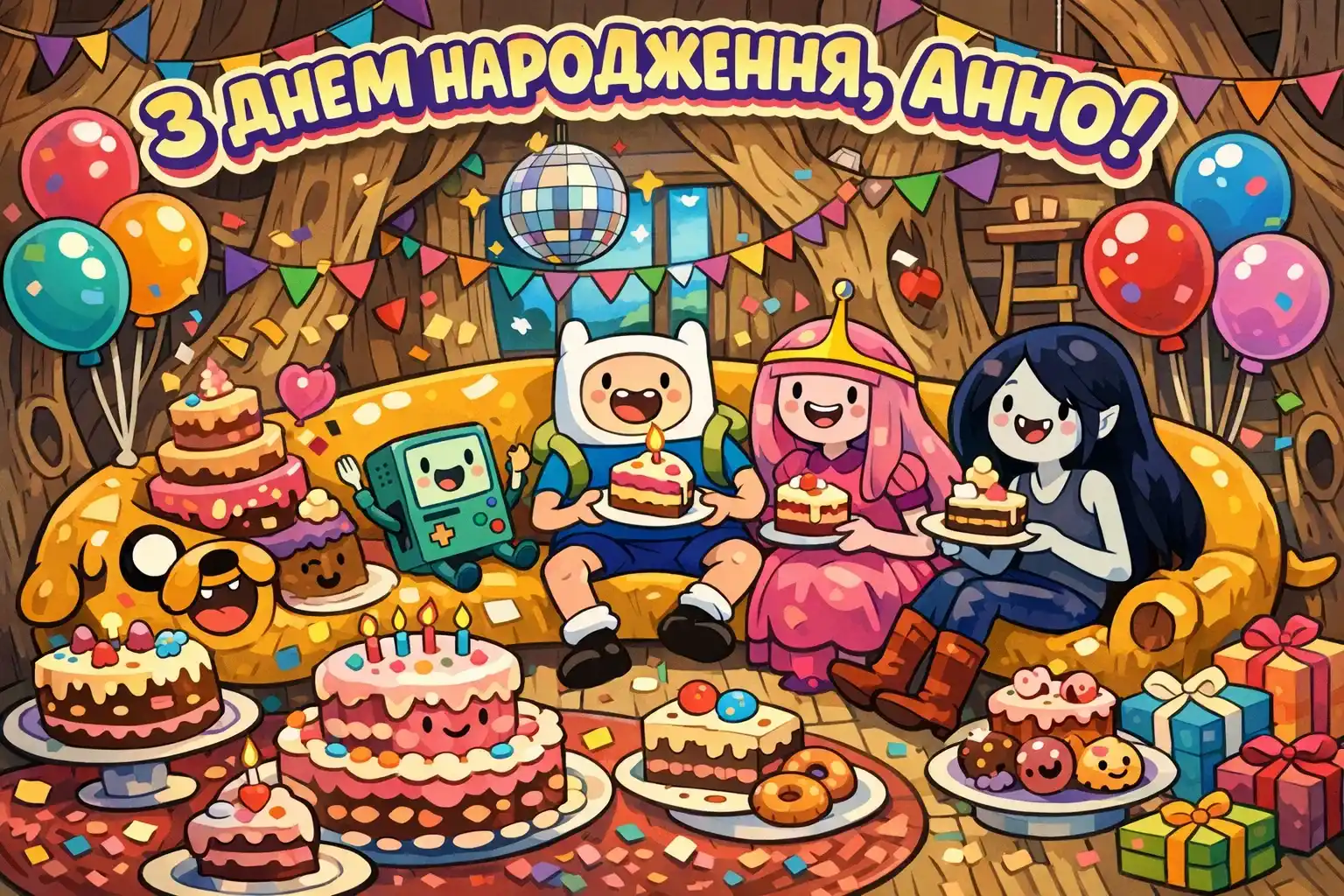 Картинки з днем народження для Анни та Анічки