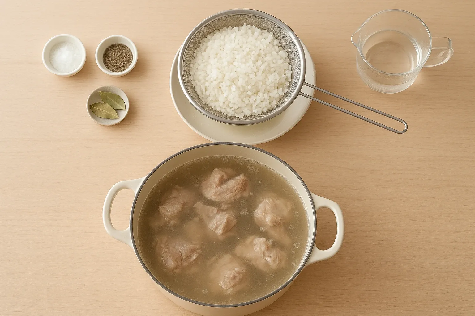 рассольник с рисом и маринованными огурцами