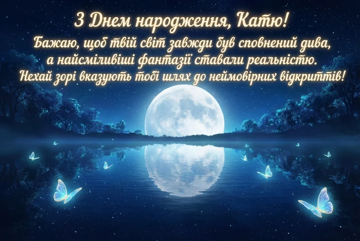 картинки з днем народження, катя українською