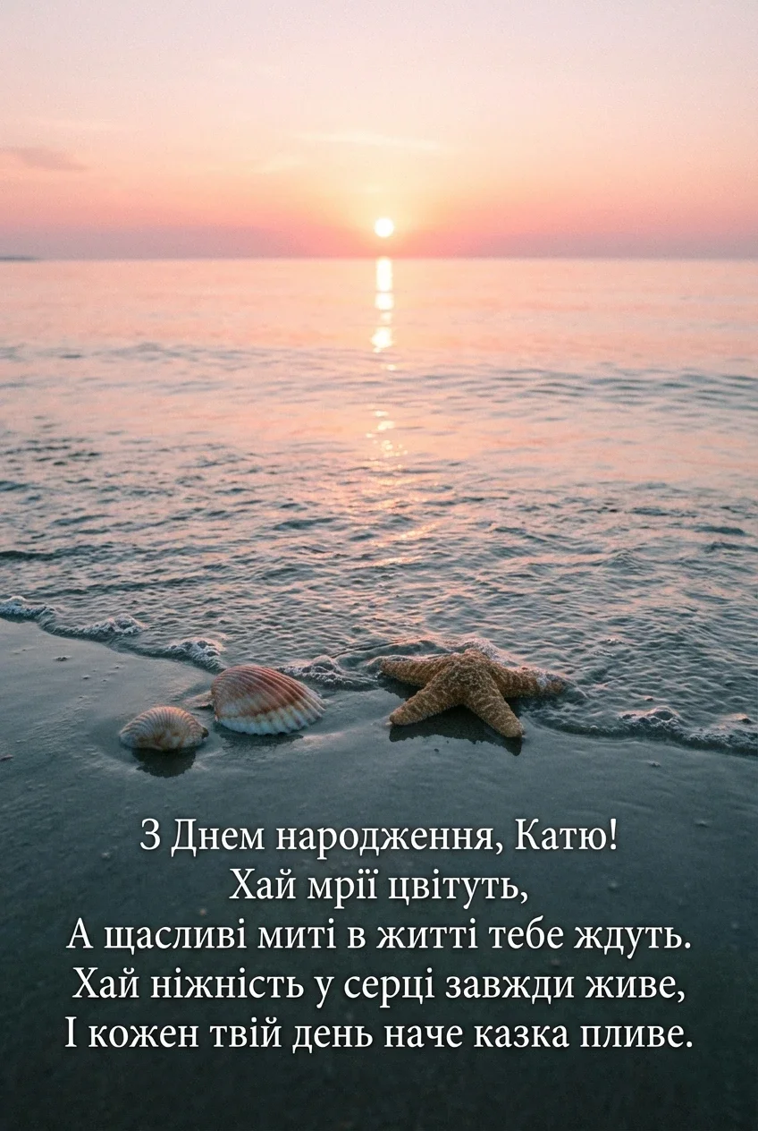 картинки з днем народження, катя українською