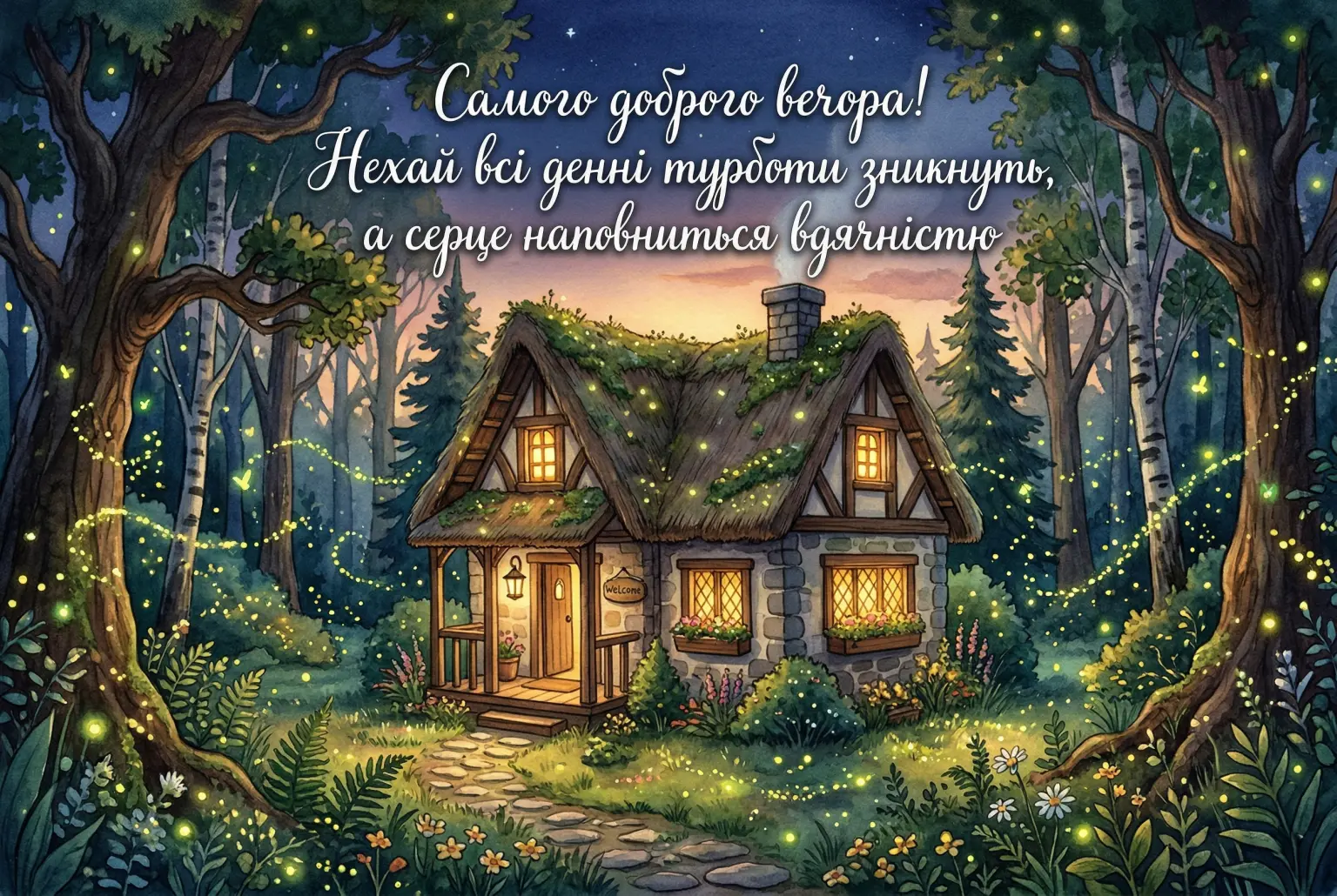 Самого доброго вечора: щирі привітання та красиві листівки для душевного відпочинку