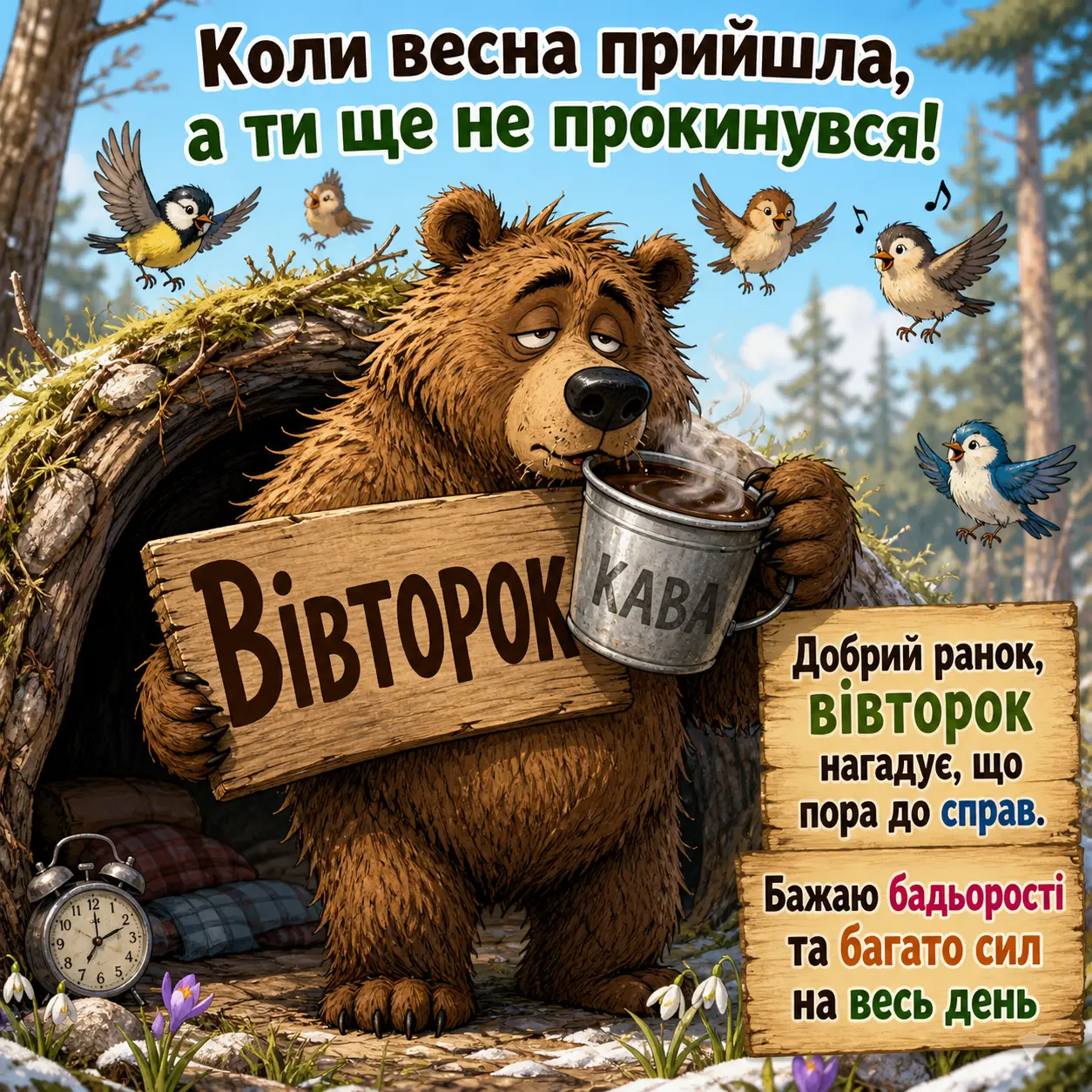 Добрий ранок, весна: картинки та найтепліші побажання для гарного вівторка