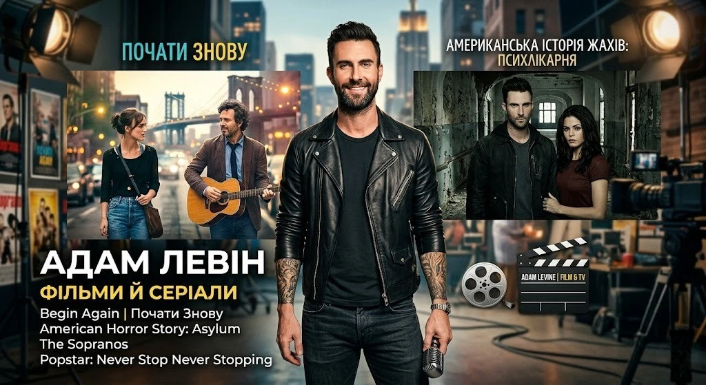 Де знімався Адам Левин: фільми й серіали співака.