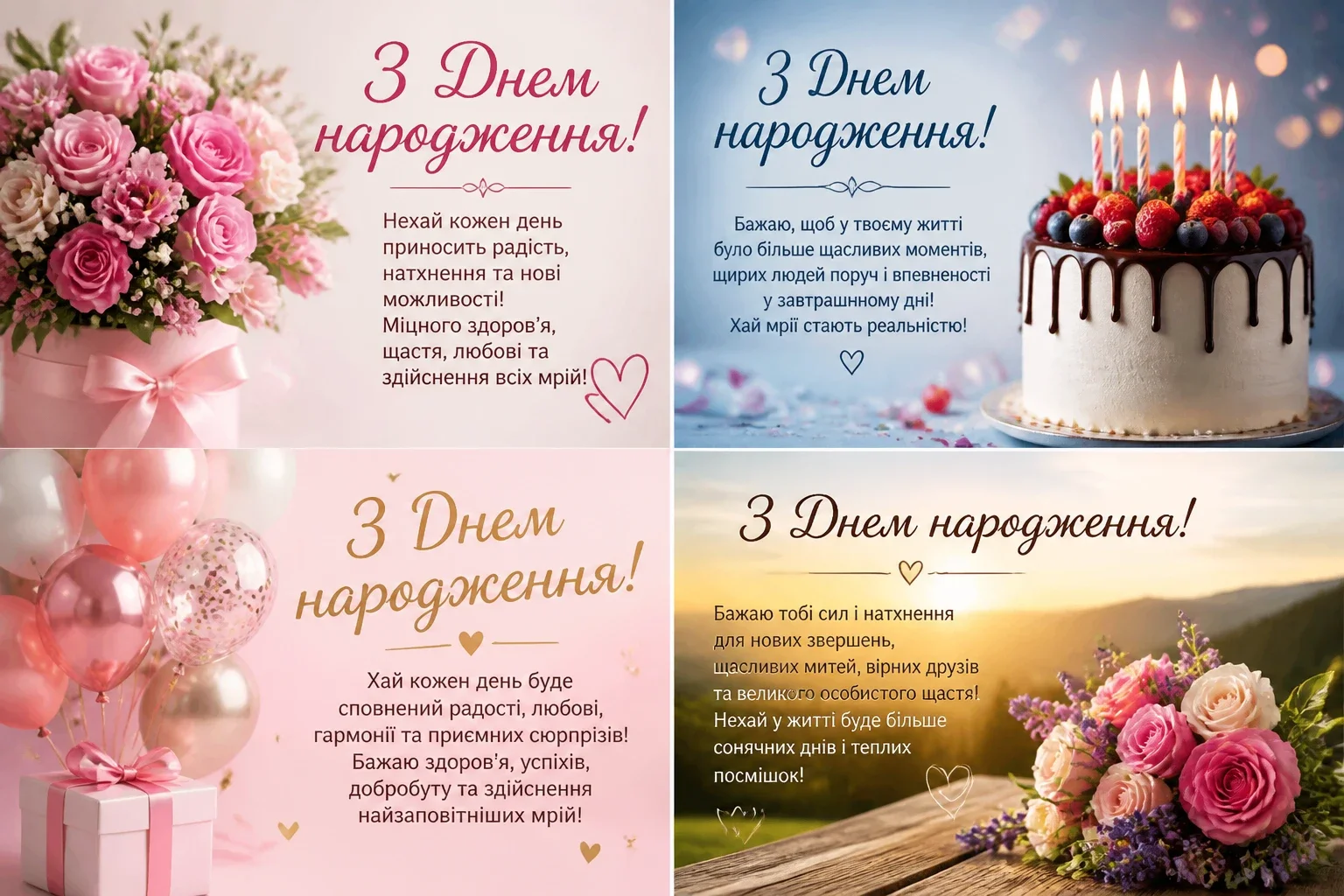 Вітальні листівки з днем народження
