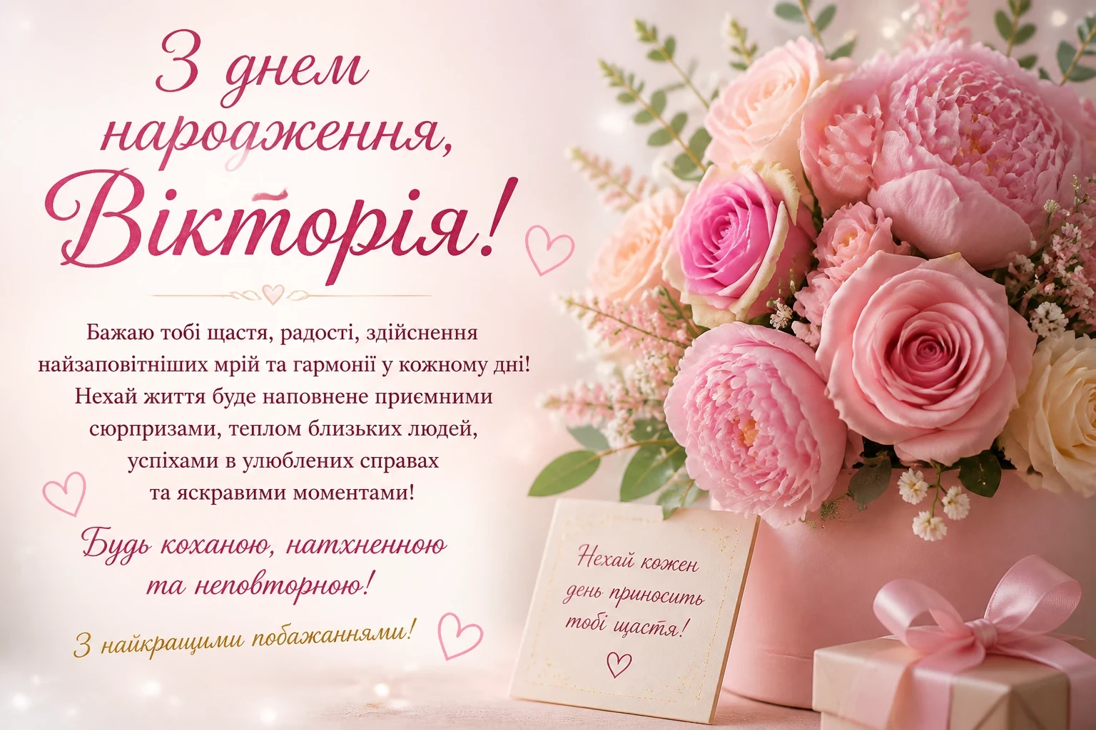 Привітання з днем народження для Вікторії