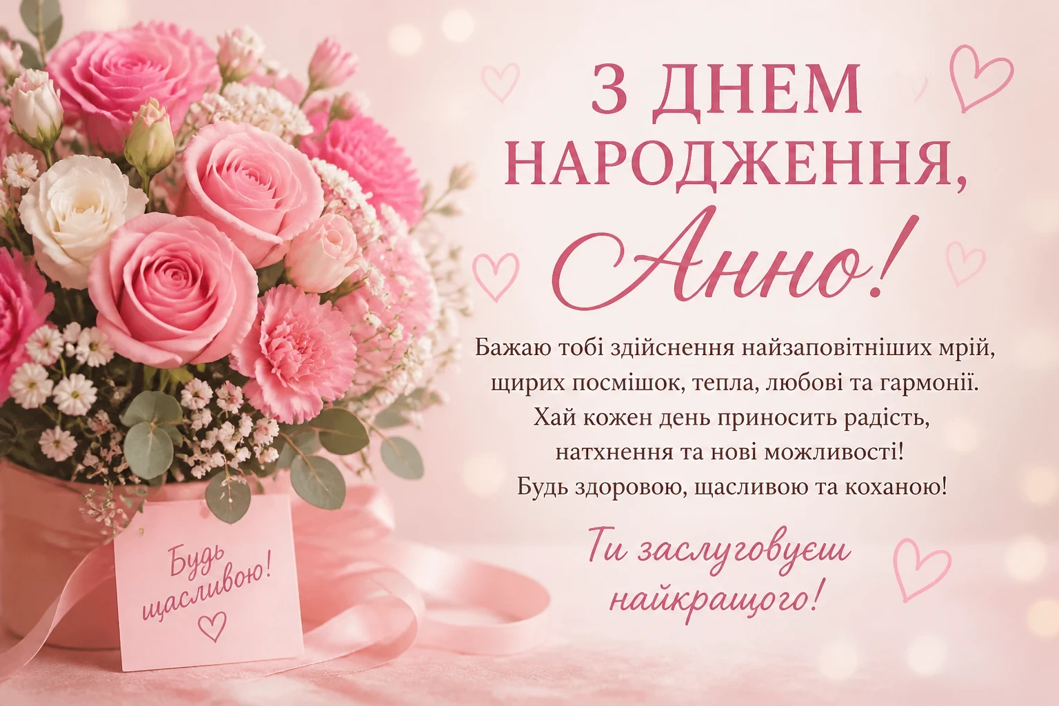 Привітання з днем народження для Анни