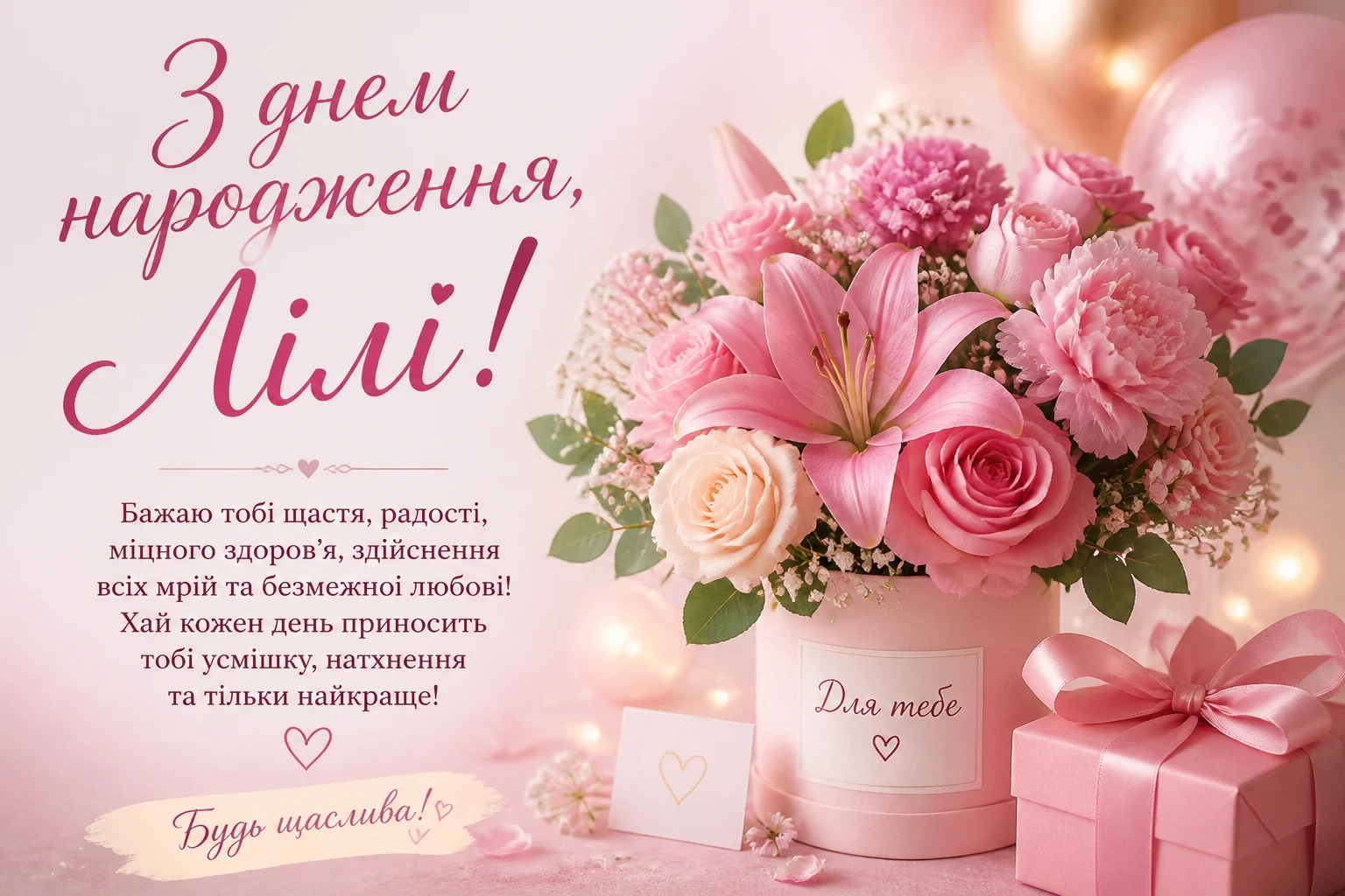 Привітання з днем народження для Лілі
