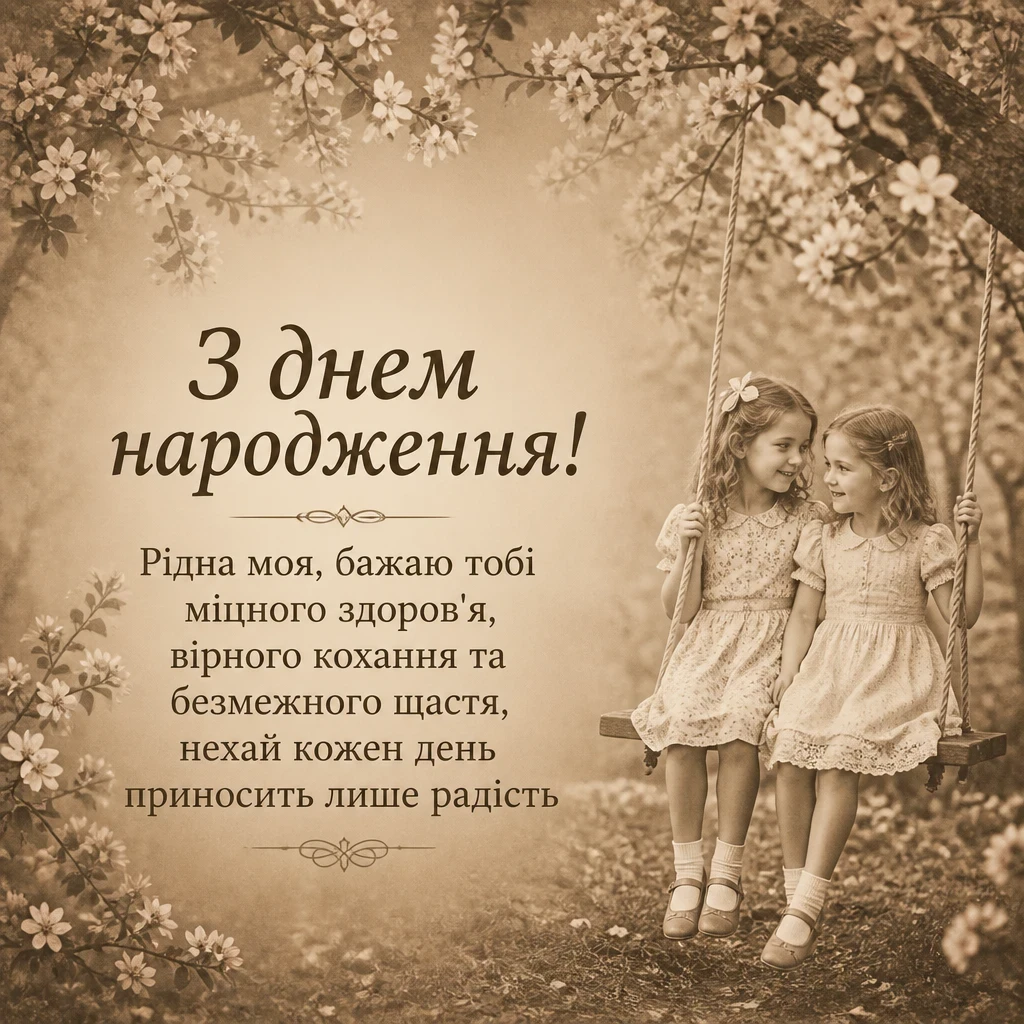 привітання з днем народження сестрі своїми словами
