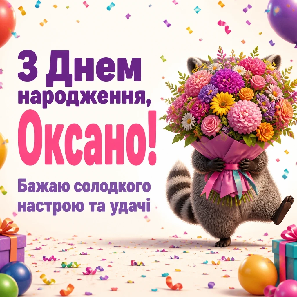 з днем народження оксана
