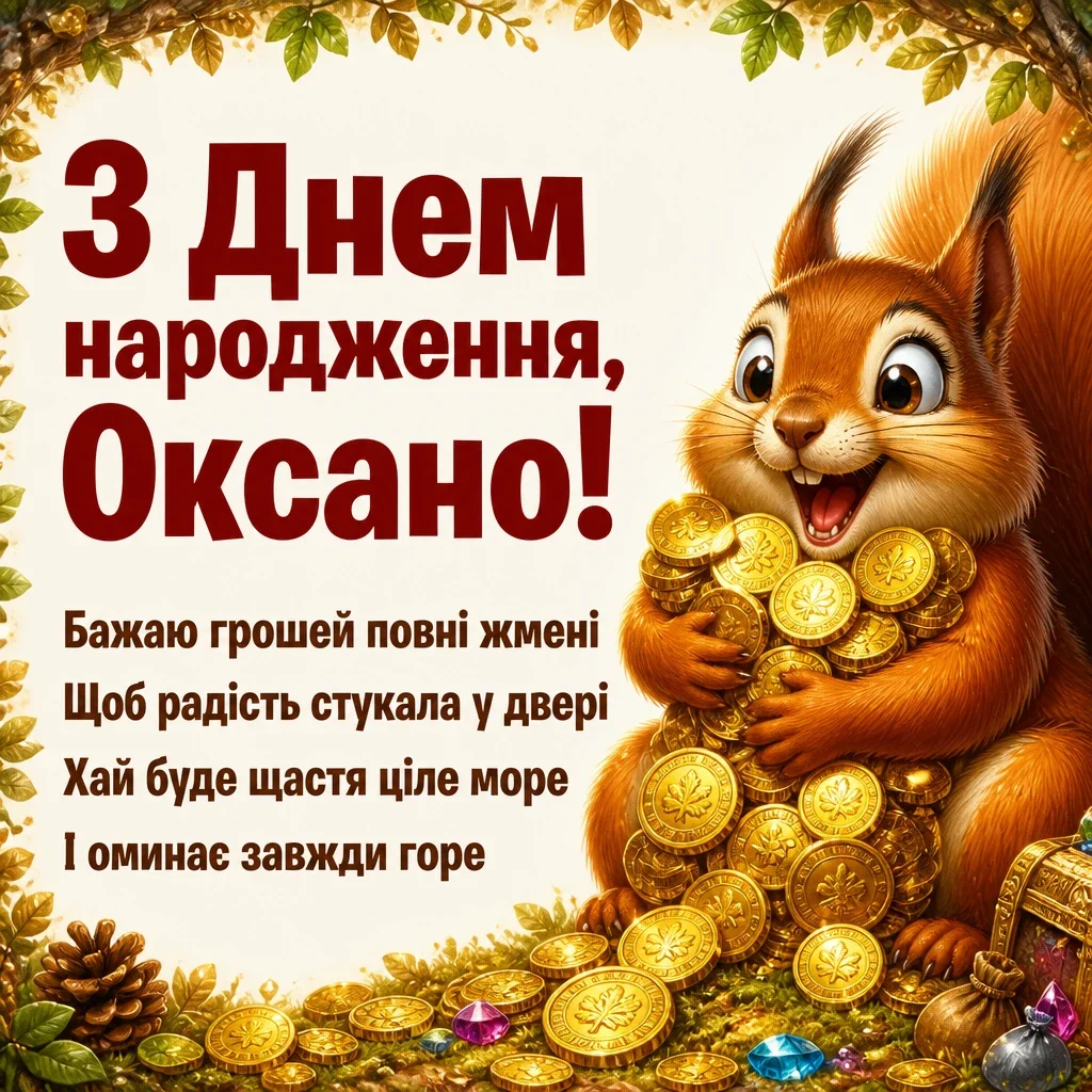 з днем народження оксана