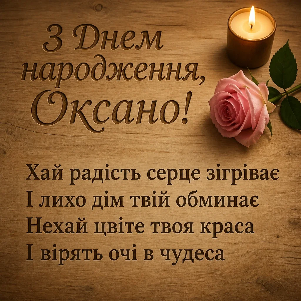 з днем народження оксана
