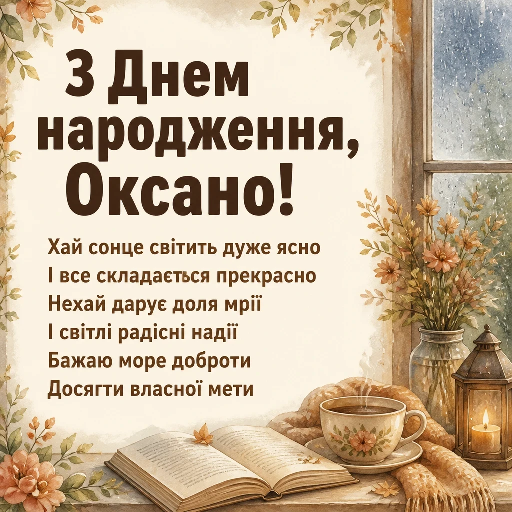 з днем народження оксана