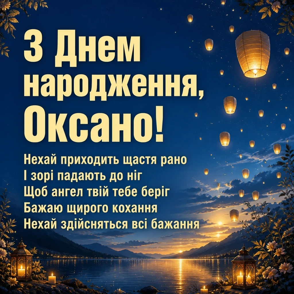 з днем народження оксана