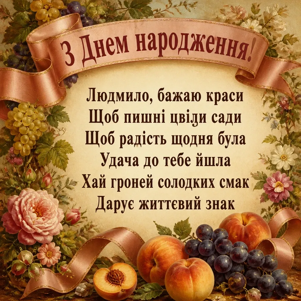 з днем народження людмила