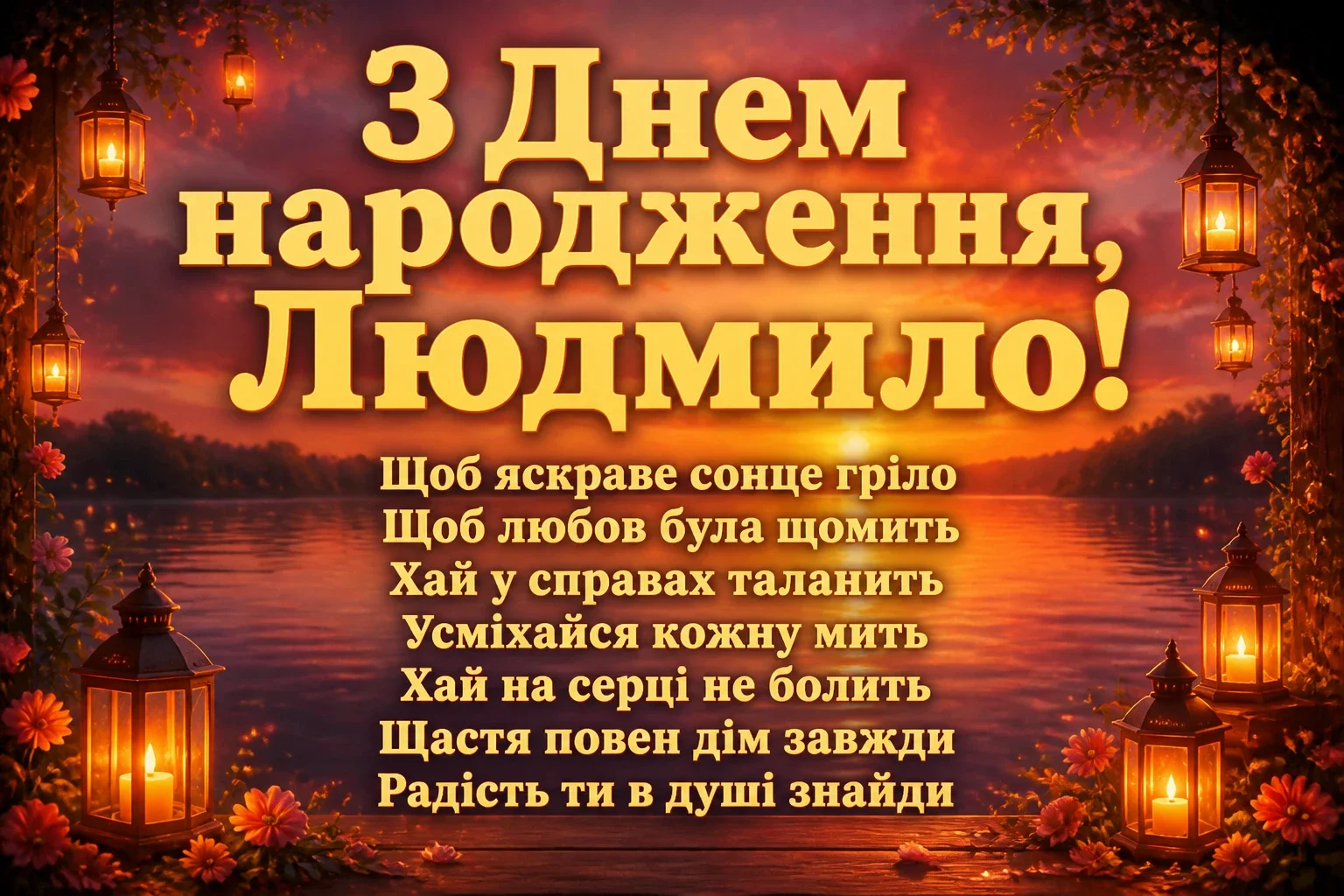 з днем народження людмила
