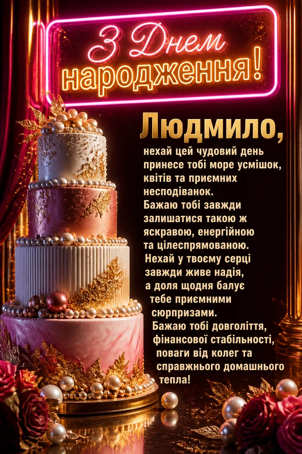 з днем народження людмила