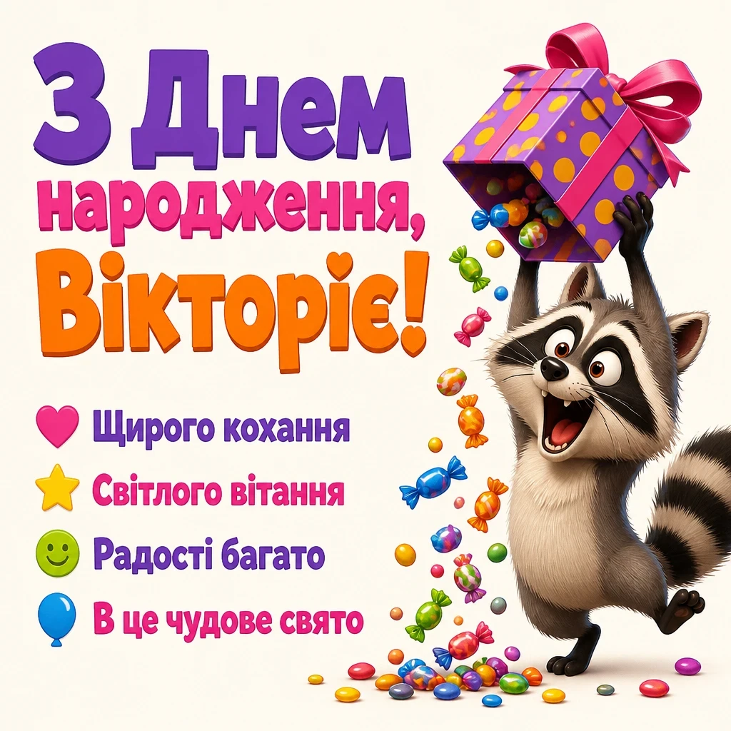 з днем народження вікторія