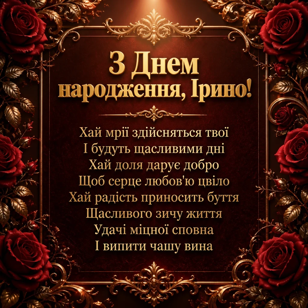 з днем народження ірина