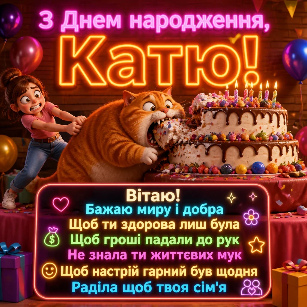 з днем народження катя