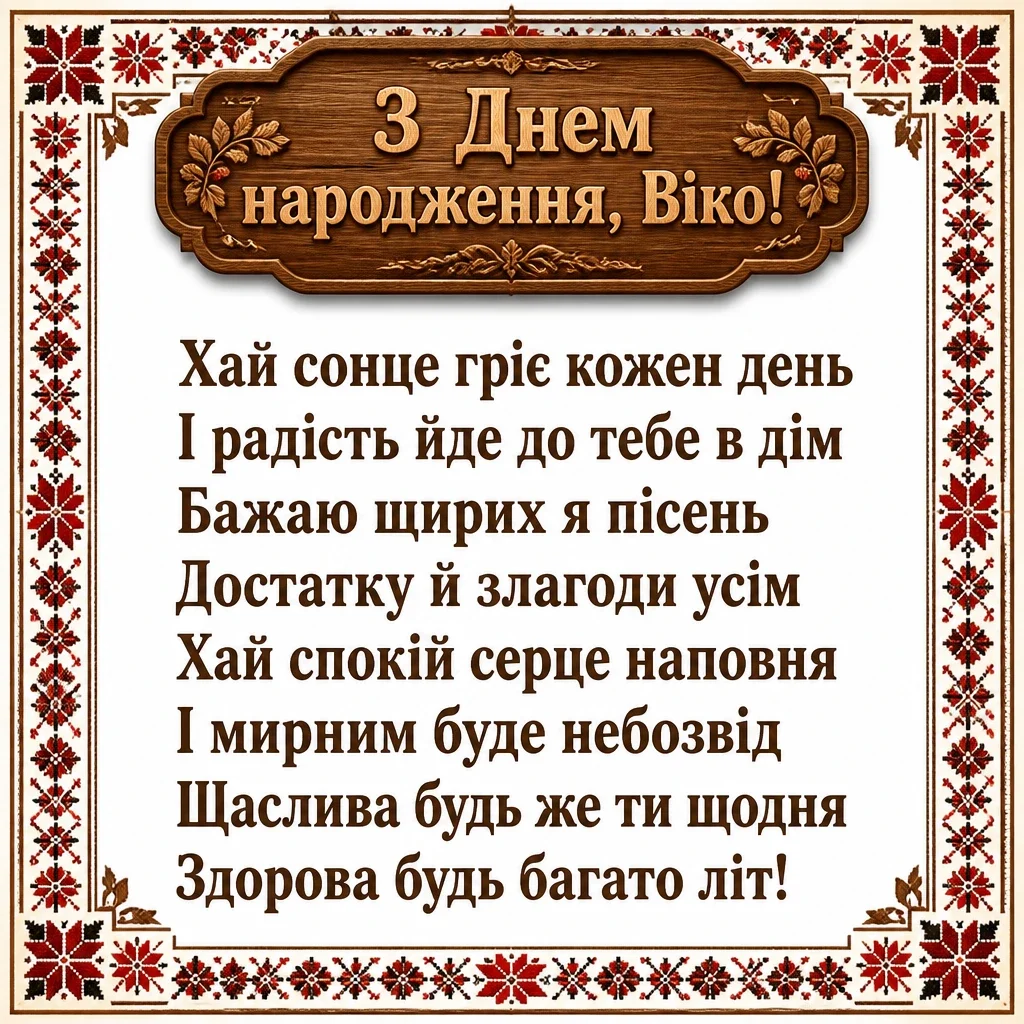 з днем народження віка