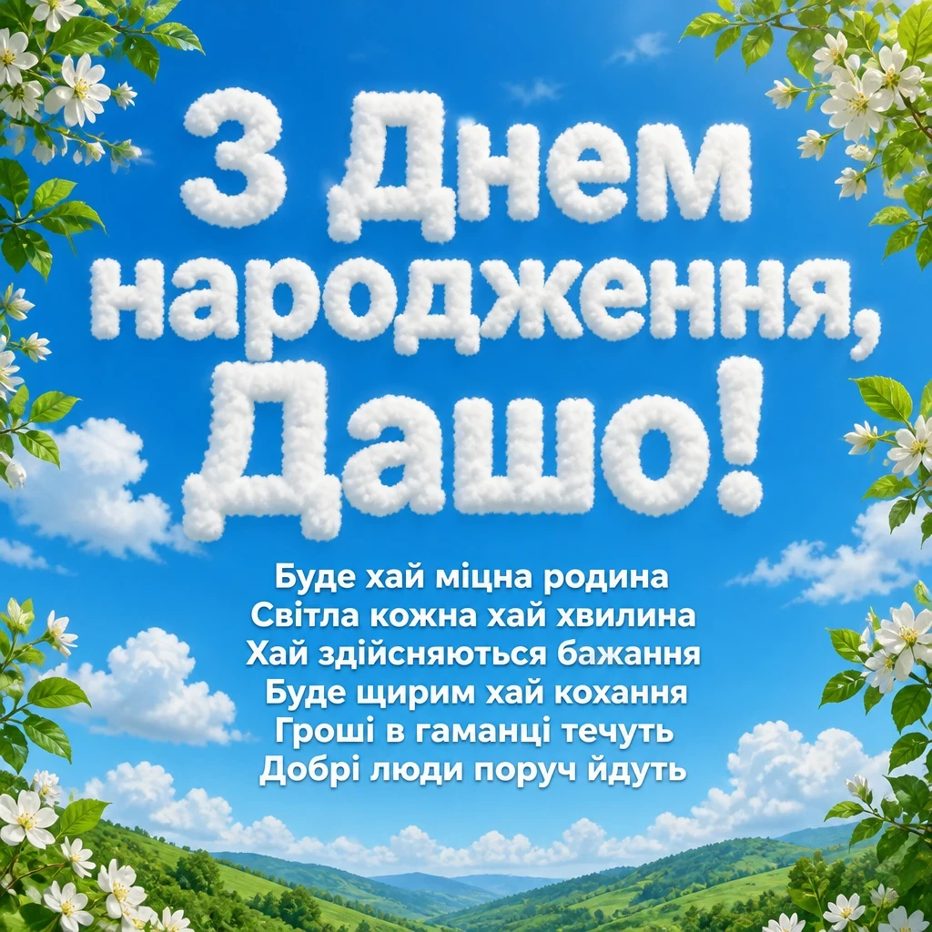 з днем народження даша