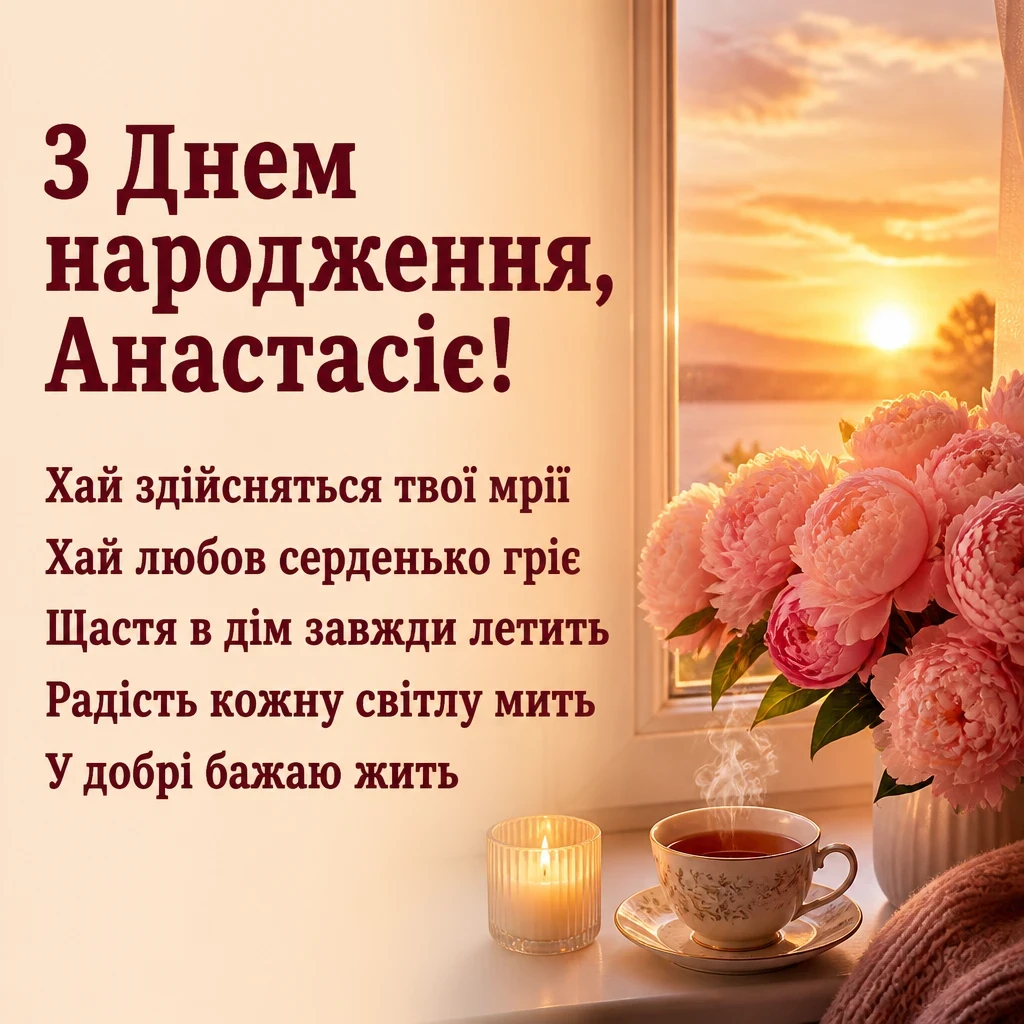 з днем народження анастасія