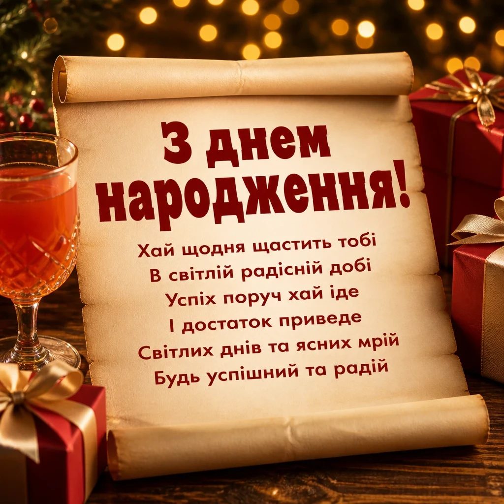 привітання з днем народження похреснику своїми словами