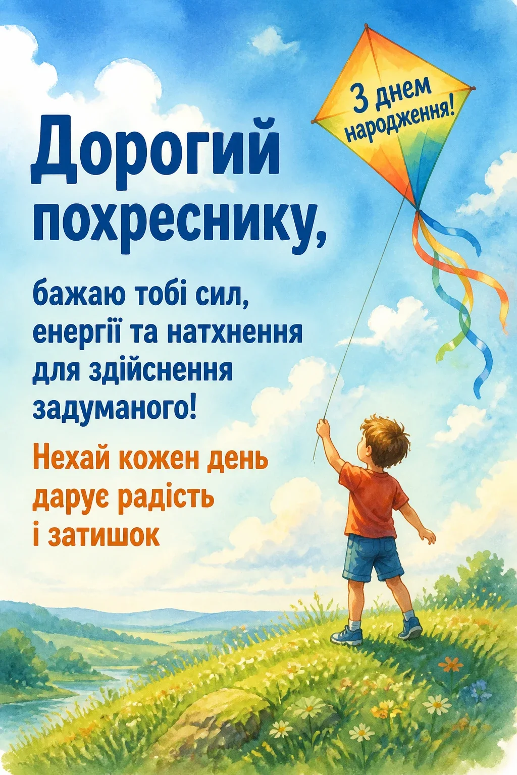 привітання з днем народження похреснику своїми словами