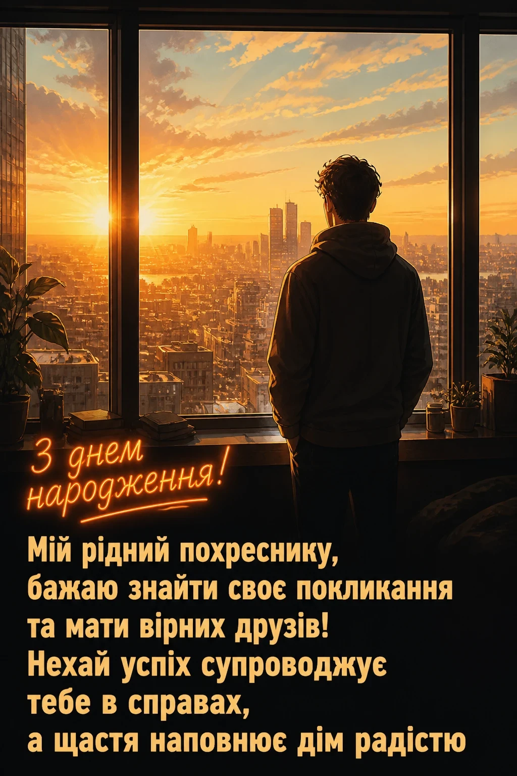 привітання з днем народження похреснику своїми словами