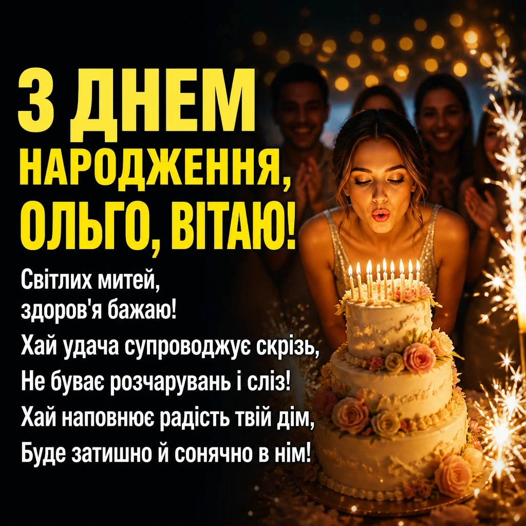 з днем народження ольга