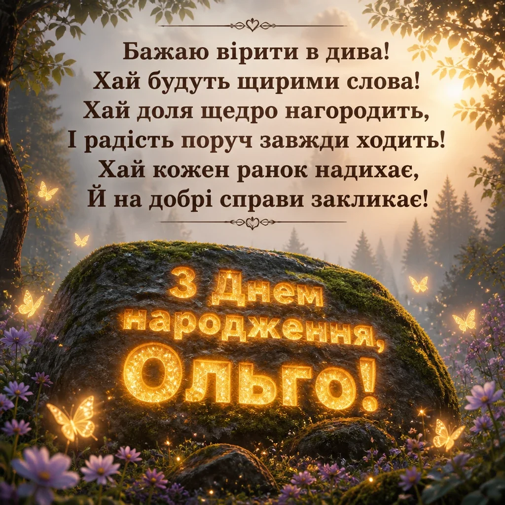з днем народження ольга