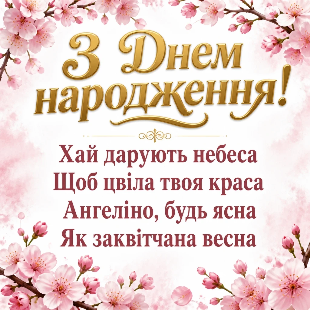 з днем народження ангеліна